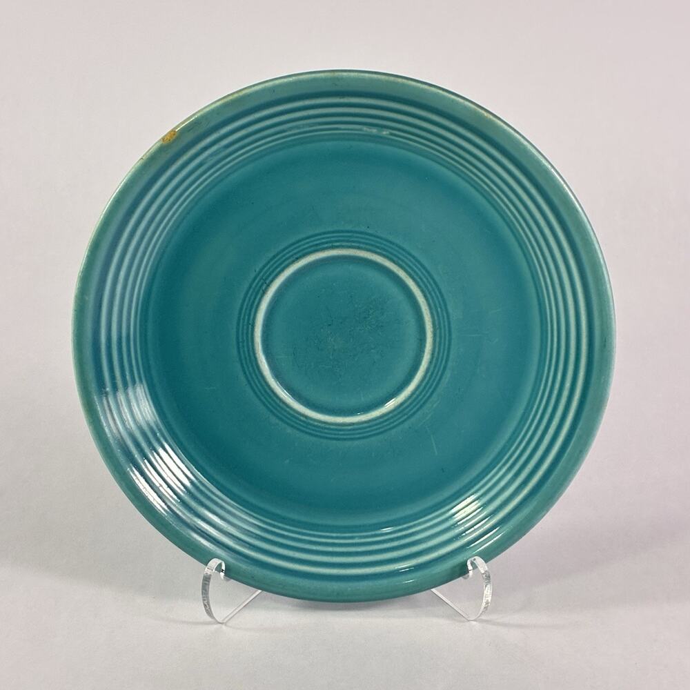 Vintage Fiestaware Genuine Fiesta HLC USA Turquoise Blue Retired Saucer Plate